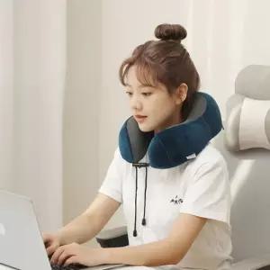 릴렉션 메모리폼 목베개 3종 세트 블루 받침 여행 목쿠 휴대용 용쿠 여행용