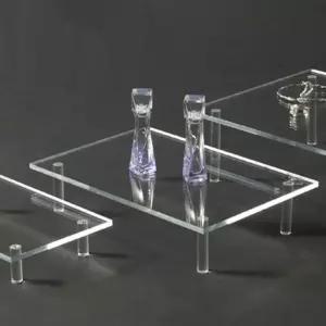 아크릴 상품진열대 사각 소품테이블 중형 전시대 받침대 매장디스플레이 엽서 액자 책상정리 주얼리 미니