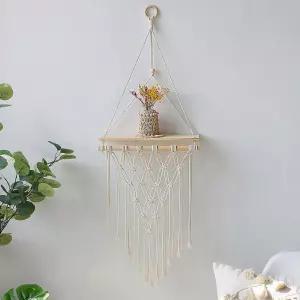 걸이형 선반 인테리어 장식 우드 마크라메벽 창문 수납 문걸이 창틀화분 베란다