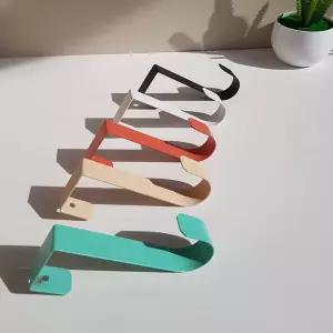 다용도 도어 후크걸이 5P 수품이 행거 문이 옷이 방옷이 틈새 미니 수납 철제 원룸 무타공 가방이 에거는옷