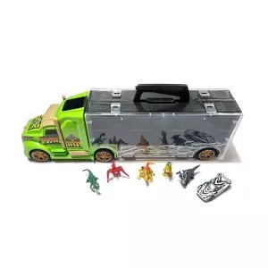 메타 다이노 트레일러 트럭 캐리어 공룡 자동차토이 모형 미니카 손잡이 수납 어린이 완구