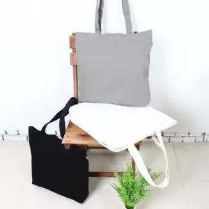 남녀공용 지퍼잠금 무지 캔버스 숄더백 깔끔한가방 데일리캐주얼백 여성에코백 사계절