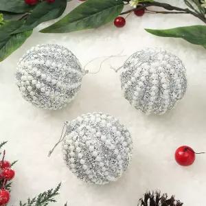 Jdt 장식볼 3p 8cm 진주회오리크리스마스 트리 트리볼 악세사리 액세서리 소품