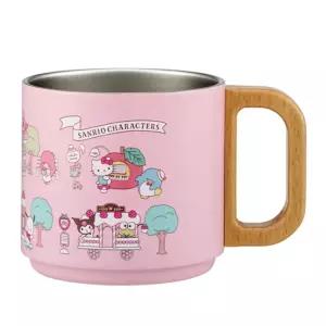 산리오 나무 손잡이 스테인리스 머그 350mL 700088스텐컵 물컵