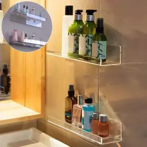 아크릴 인테리어 벽 걸이 주방 욕실 화장실 수납 선반 틈새 정리 변기 용품 샴푸대 소품