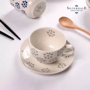 (영국 실버데일) 씨드 커피잔세트 240ml (블루)혼수주방용품 찻잔 혼수잔 신혼부부 부부잔 손님대접잔 집들