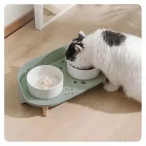 OH OH-M 반려동물 모던 도자기 2구 식기강아지급 그릇 애완 밥그릇 애견용 견밥 개밥 사료