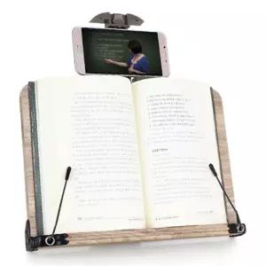 탁상용 핸드폰 거치형 접이식 각도조절 우드 독서대 고시용 책스탠드 책받침대