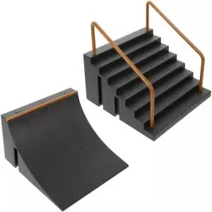 ibasenice 미니 핑거 스케이트보드 램프 2PCS 세트 용 스케이트 파크 키트 손가락 기술 개발용 DIY