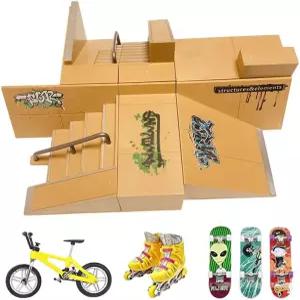 스케이트 파크 키트 핑거 스케이트보드 램프 세트 바이크 1대 3대 얼티밋 트레이닝 소품 및 장난감을 위한