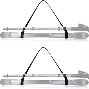 QOGIR 스키 스트랩 및 폴 캐리어 간편한 운송 장비 스노보드 운반 시스템을 위한 조절 가능한 쿠션형 어깨