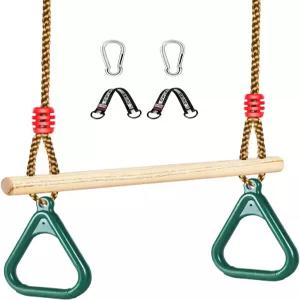 레이디로시안 나무 사다리꼴 스윙 바 조절 가능한 높이 세트 체육관 링 놀이터 부착물 뒷마당 놀이방용
