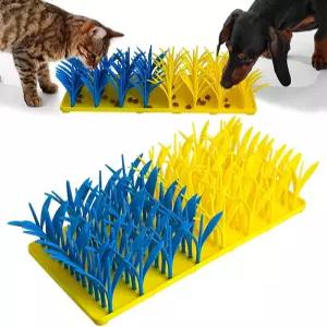 고양이와 개를 위한 VirgoCCY 실리콘 잔디 매트 개 고양이를 스너플 슬로우 피더 볼 고양이 애완동물을