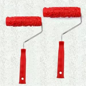 KOBSAINF 2팩 7인치 패턴 고무 텍스처 롤러 도구 벽 장식용 클래식 벽돌 엠보싱용 EG323T