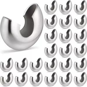 헤노이소 24개 비드 체인 스톱 7mm 대형 스토퍼 금속 블라인드 컨트롤 볼 물리적 크림프 6 또는 8 사이즈