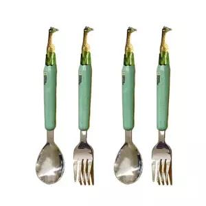 릴팡 유치원 신학기 준비물 유아 스푼 포크 기린 X2