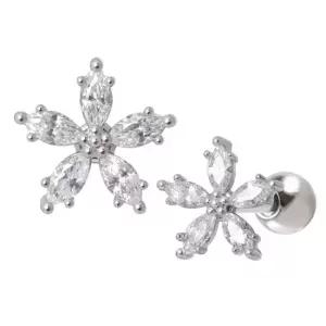[미니아트] 써지컬 스틸 펜타스 큐빅 꽃 패션 피어싱 한쪽