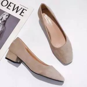 사각코 낮은굽 단화 여대생 구두 발편한 통굽 로우힐