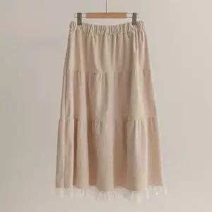 [하프클럽/]허린 코듀로이 레이스 캉캉 스커트