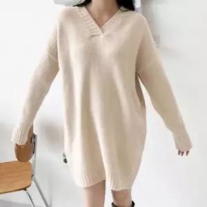 고품질 심플 오버핏니트 스트랩 니트원피스 오버핏원피스 (WFKEOGD)