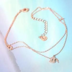 [퍼니메이커]14K GP 자물쇠 열쇠 로즈골드 두줄 체인 패션 발찌 여름발찌 발찌선물 생일선물발찌 패션발찌