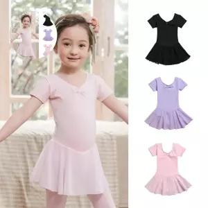 쉬폰 반팔 발레복 유아동 3~10세 여아 유아발레복