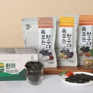 엠엠푸드 김부각/매생이 선물세트(김스낵4봉/한끼매생이5인분)