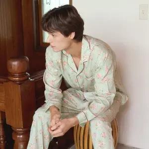 [lunaluz](신세계 사우스시티)남성 로즈듀오 모달코튼 긴소매 카라넥 투피스 잠옷