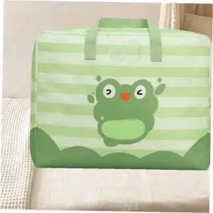 아기용품 보관가방 개구리 캐릭터 스트라이프 패턴 휴대용 수납백 출산준비물 정리함