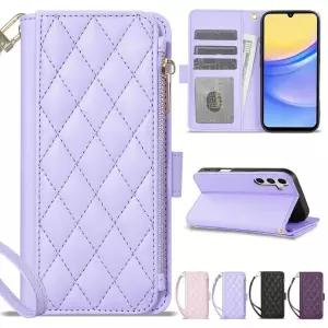 지갑 작은 향기 지퍼 카드 슬롯 킥 스탠드 삼성 갤럭시 S25 울트라 S24 FE S23 플러스 S22에 대한 자기 플