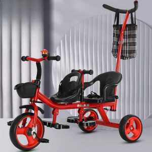 쌍둥이자전거 접이식 자매용 조카선물 유모차 지붕형