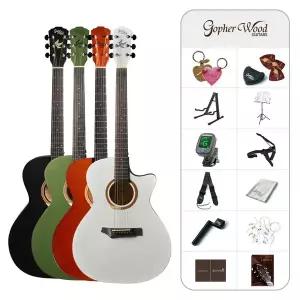 [고퍼우드] i132C 입문용 통기타 컬러기타 풀패키지 i-132C