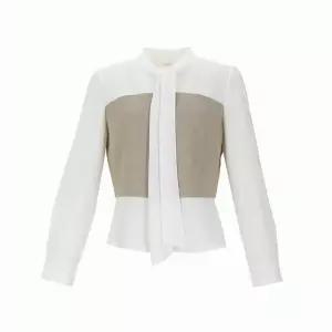 [숲]SOUP 배색 리본타이 블라우스()_K SB9TS30