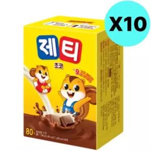 제티 초코 스틱 분말 가루 핫초코 코코아 80개입 X 10