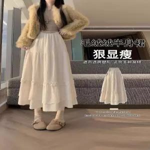 여자스커트 플리츠 추동 레이스 케이크 스커트 A라인 롱 원템4