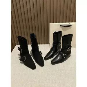 셉띠엠브레 여성워커힐 가을 겨울 빈티지 스웨이드 버클 앵클부츠 통굽 와이드 웨스턴 부츠 워커 UNO4