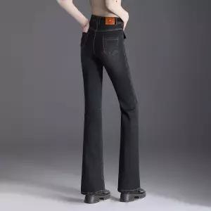 M2 여성 청바지 와이드핏 기모 하이웨스트 데님 부츠컷 팬츠 겨울 슬림 JEN4