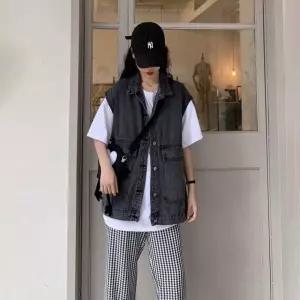 여자 2컬러 여름 빈티지 데님조끼 청조끼 조끼자켓