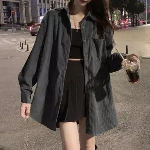 골덴 코듀로이 롱 셔츠 남방 루즈핏 오버 여성 긴팔 아우터 자켓 간절기 겨울 간아 데일리 박시 빅사이즈
