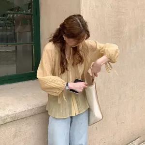 오버 핏 셔츠 형 티 여성 데일리 예쁜 블라우스시원한 여름 시스루 비치는 해변