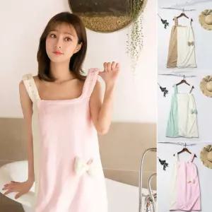 투톤 랩 스커트 샤워가운 ELS-037여성목욕 여자 컬러 치마 나시형 끈가운