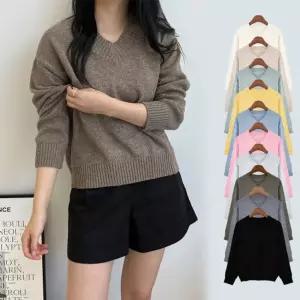 베스 브이넥 루즈핏 캐시울 니트 SD-220827여성티 패션 봄옷 긴팔 가을 간절기 캐쥬얼 여자