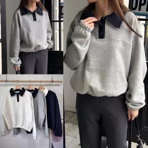 버튼카라절개맨투맨 512V880S 빅사이즈 여성의류