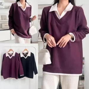 트임카라레이어티셔츠 512V926S 빅사이즈 여성의류