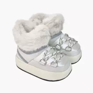 슈즈키즈 ARI 아리 3CM 토끼털 지퍼 양털 패딩부츠 화이트 K3042084RDK2109018
