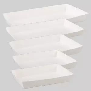 종이트레이 100개 / 사각 종이접시 일회용기 포장용기