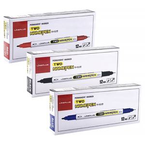 라인프러스 투네임펜 12자루 트윈 유성펜 2가지 굵기