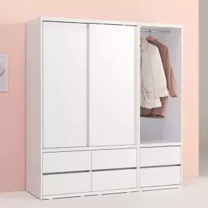 솔트 1800 슬라이딩 서랍 옷장+서랍행거장 mcr116