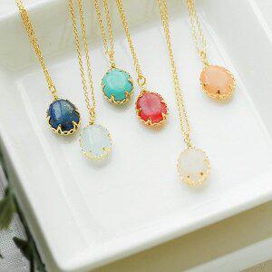 [폭스타일]파인 젬스톤 목걸이