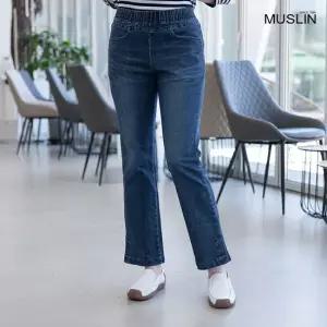 엄마옷 트임 부츠컷 면청바지 1GHJ14609 중년여성 마담 60 70대  빅사이즈 할머니